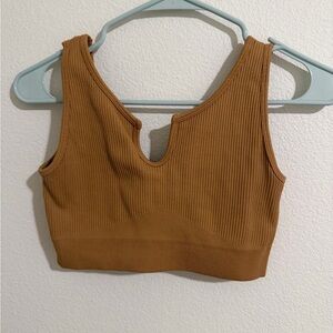 Ribbed Brown Sports  Bra